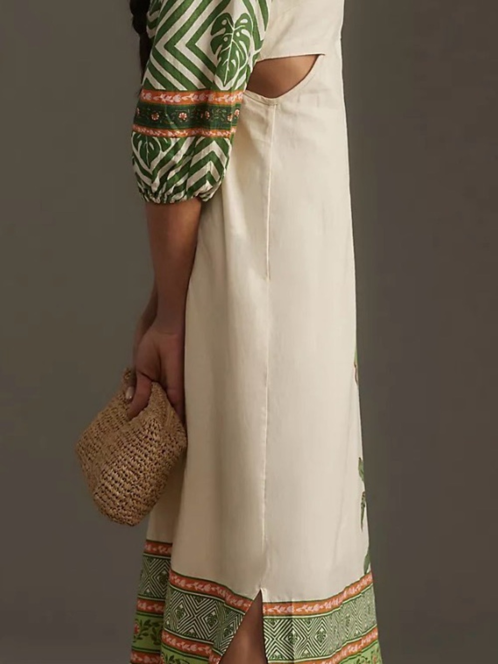 FARM Rio Cream Maxi Dress with Green and Yellow Botanical Print - Picture 5 of 6